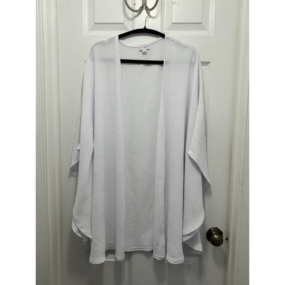LuLaRoe Pearl White Kimono Oversized Overlay - Size Large
